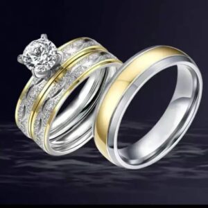 wedding and engagement ring set