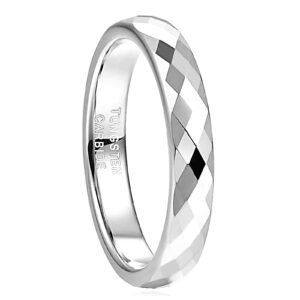 Oronzo 4mm Men & Women Multi-Faceted Tungsten Carbide Rings