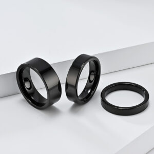 ORONZO 4mm Black Plated Stainless Steel Ring